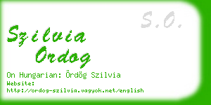 szilvia ordog business card