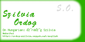 szilvia ordog business card